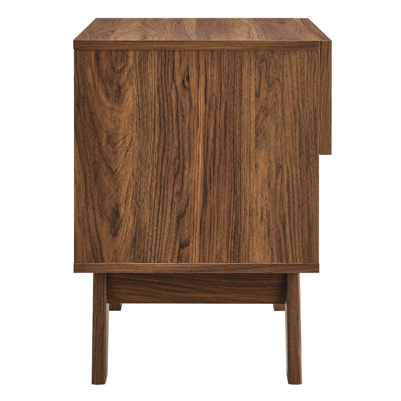 Modway Soma Modern Rattan, 1-Drawer Nightstand, Walnut